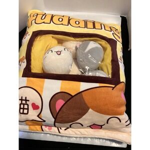 Pudding Snack Cat SOFT Pillow W/ cat Plush Pillows Inside Zipper Removable